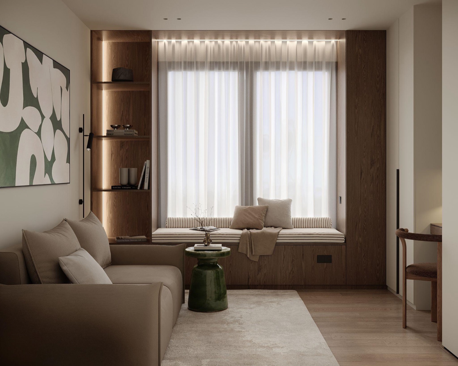 Murano interior by COBALT, Limassol, Cyprus - private room with window seat