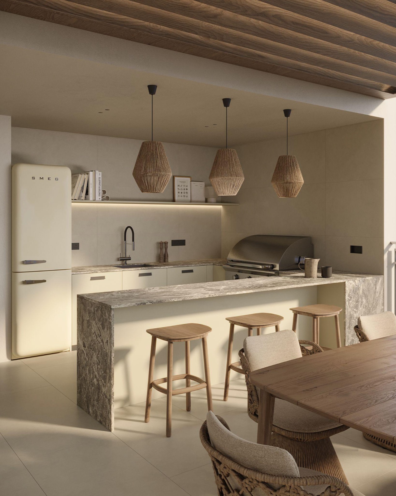 Murano interior by COBALT, Limassol, Cyprus - terrace kitchen