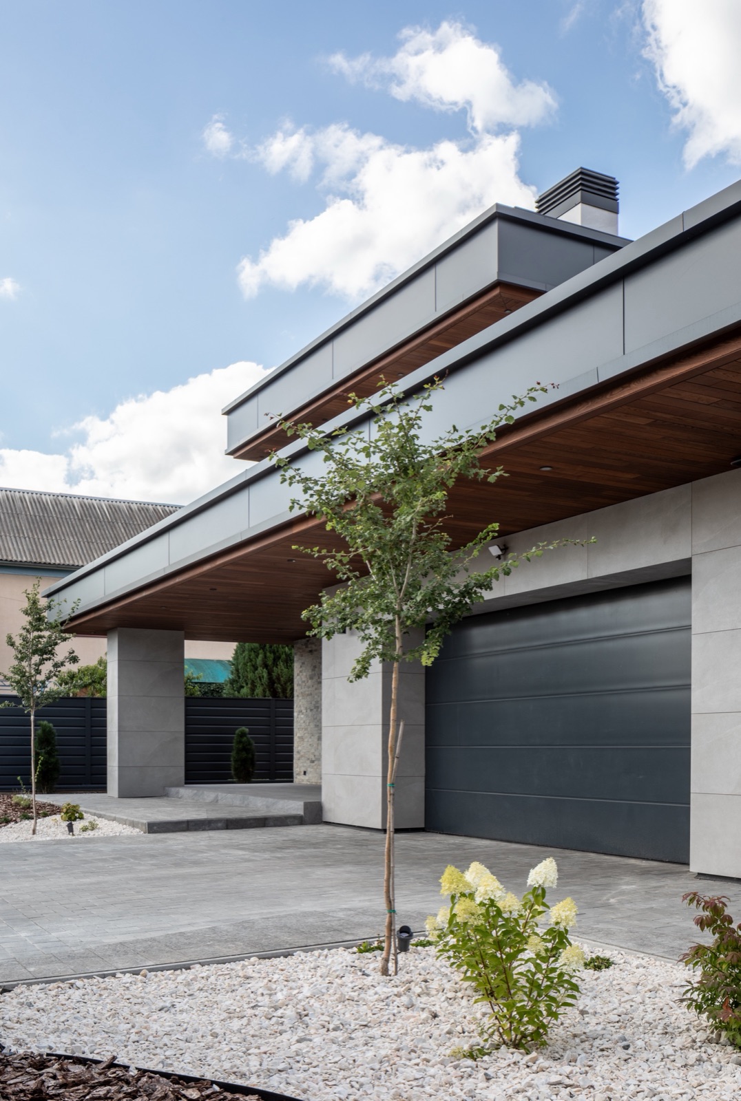 entrance and garage