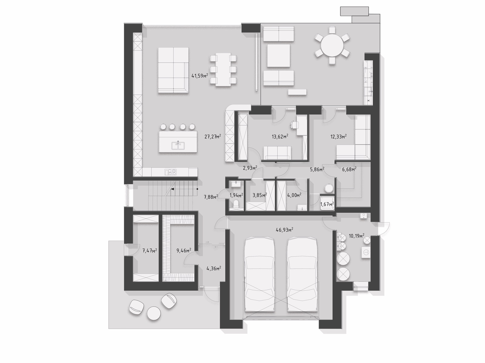 Aura Interior by COBALT, Vinnytsia, Ukraine - ground floor plan