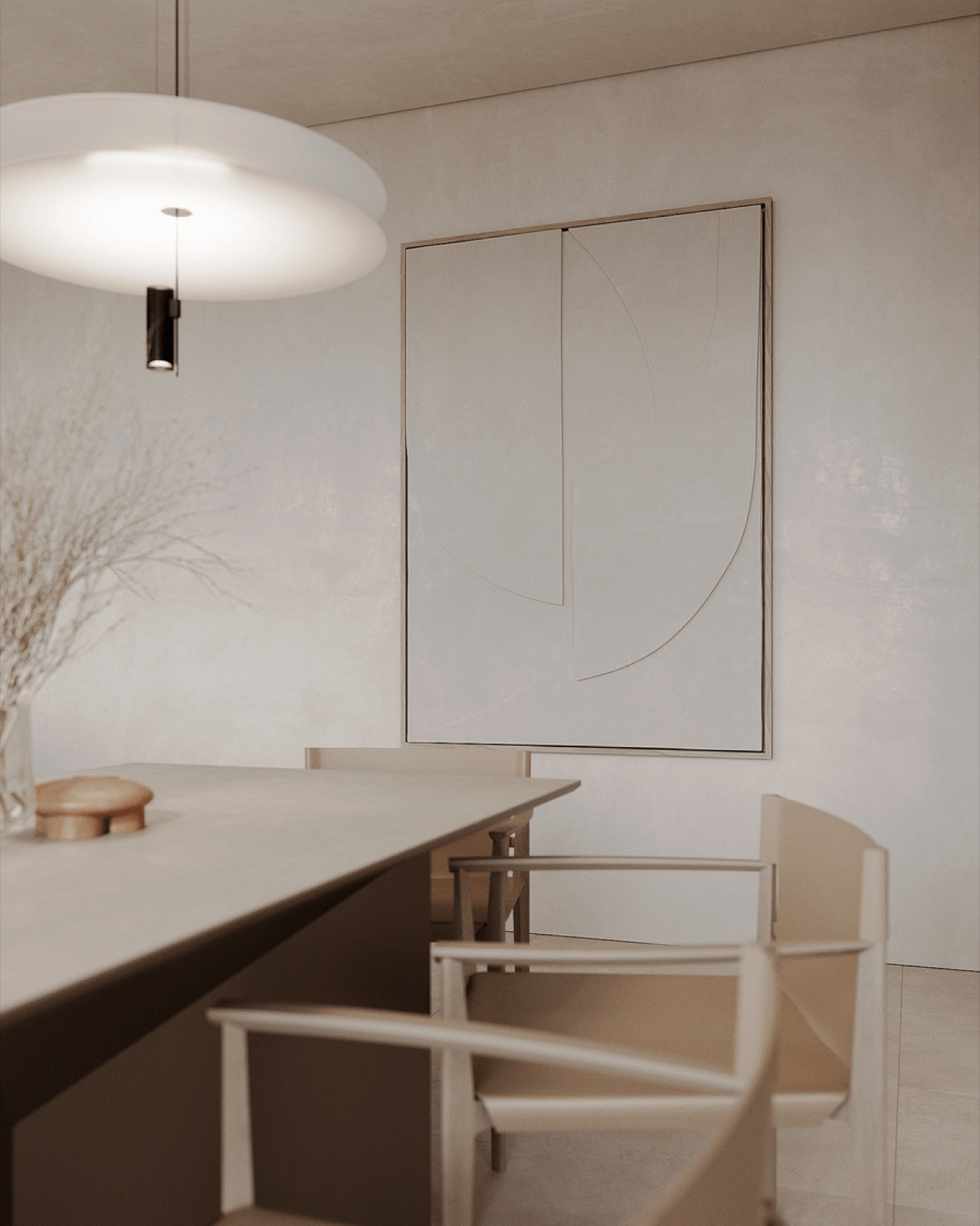 Harmony Home interior by COBALT, Limassol, Cyprus - dining area with pendant light
