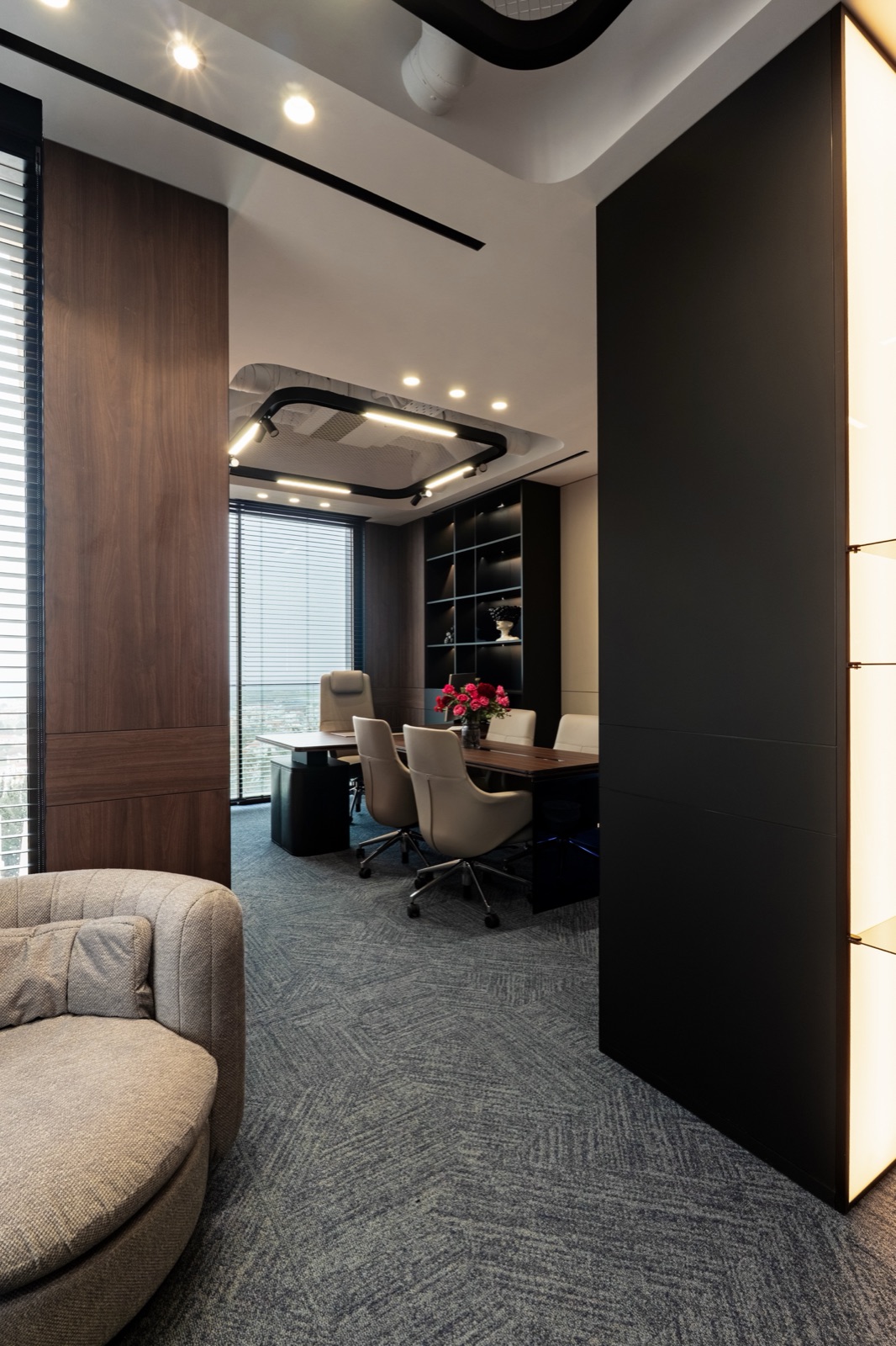 CEO Office interior by COBALT, Paphos, Cyprus - view from the lounge to the meeting area