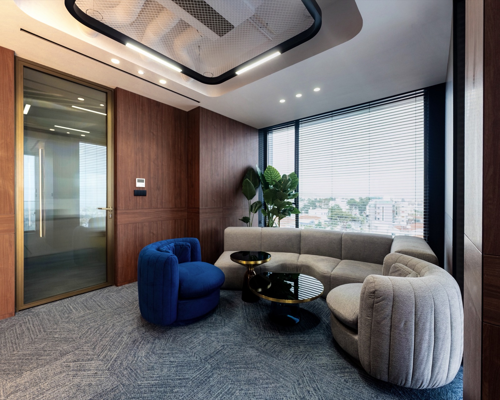 CEO Office interior by COBALT, Paphos, Cyprus - lounge with cobalt-blue armchair