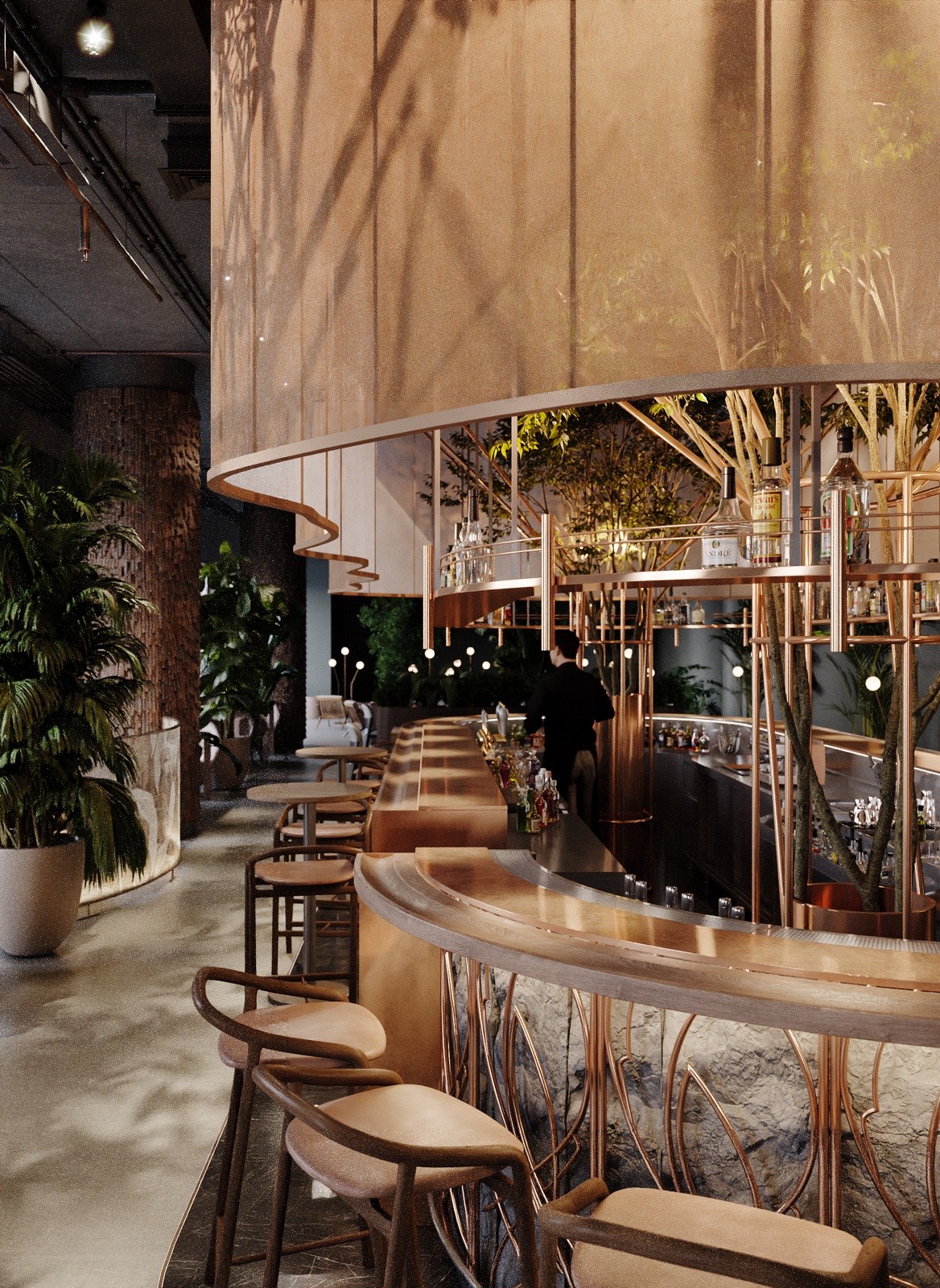 Roof Bar interior by COBALT, Kyiv, Ukraine - bar counter