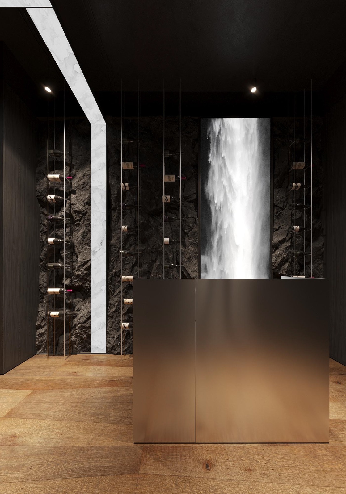 reception with waterfall