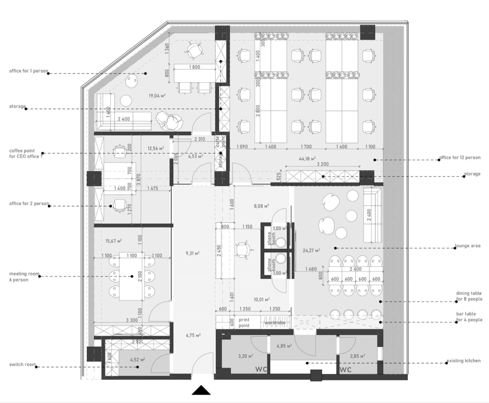 Cobalt Office interior by COBALT, Limassol, Cyprus - floor plan