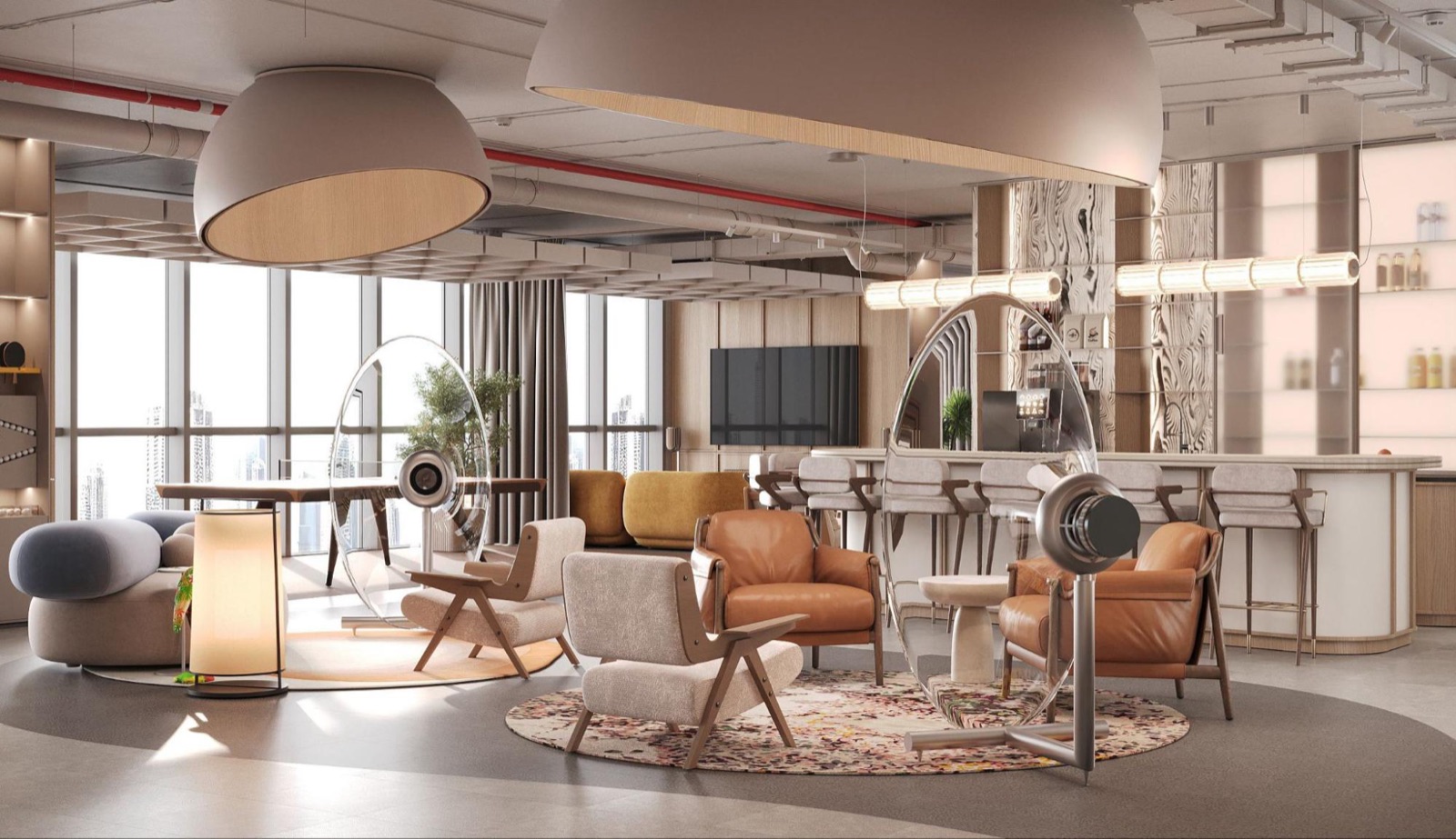 lounge by the panoramic windows