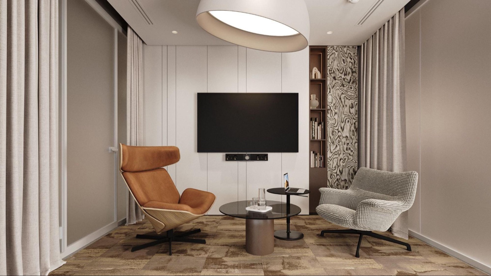 E-commerce Office interior by COBALT, Dubai, UAE - small meeting lounge with TV