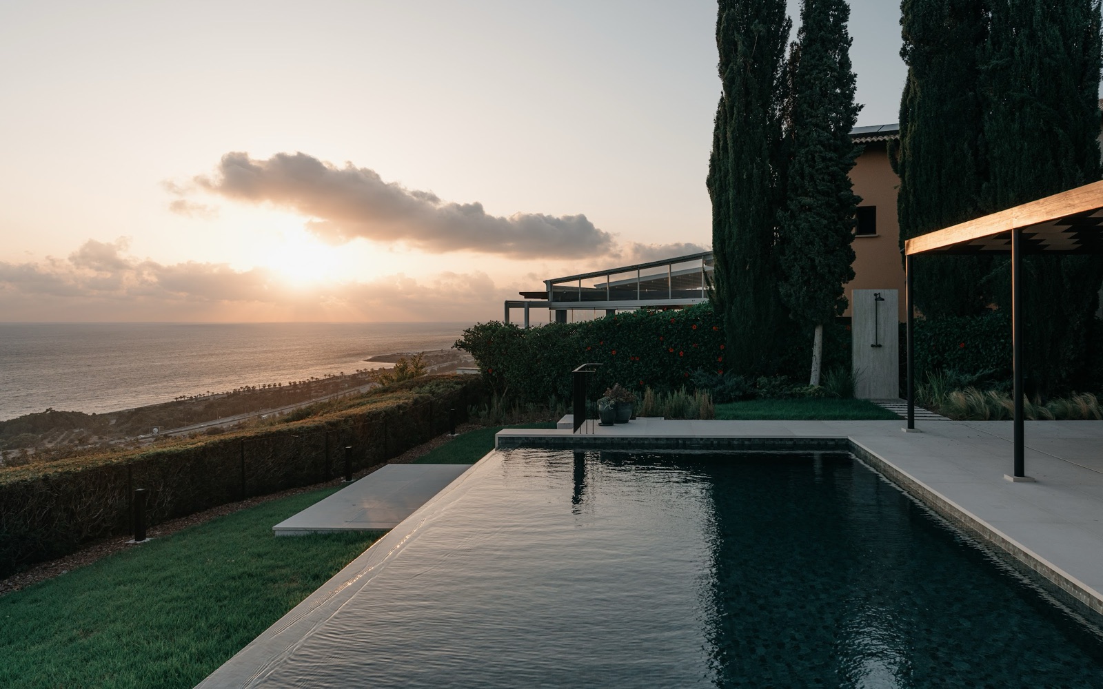 Aphrodite House by COBALT, Aphrodite Hills, Cyprus - pool at sunset
