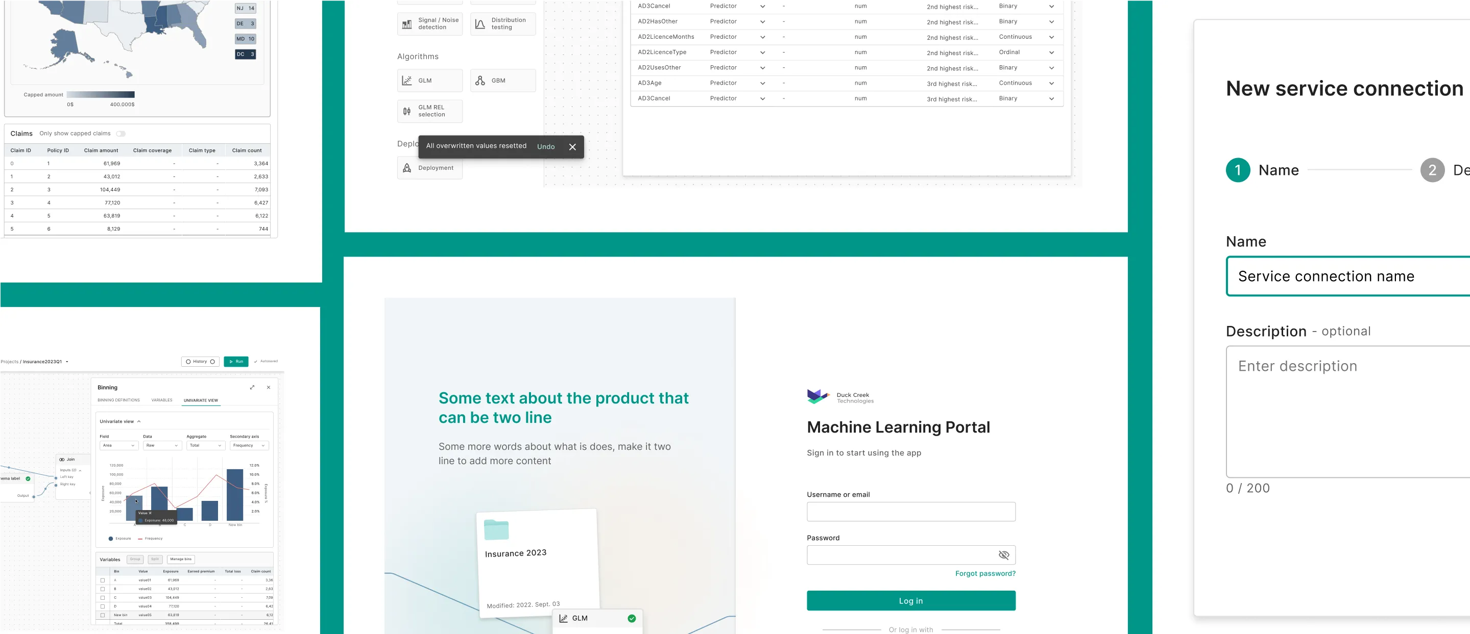 Several screenshots of the redesigned website, which is easier to use and has highly visual elements, from sliders to resource overviews