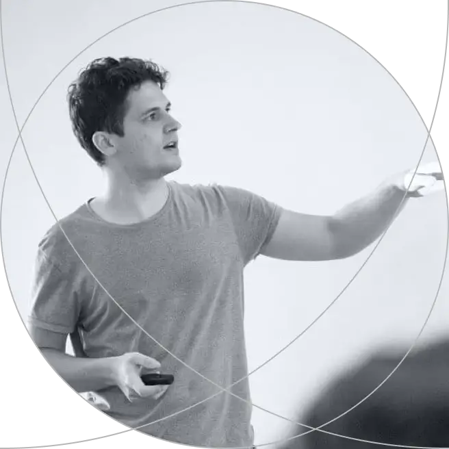 Black and white image of UX studio CEO David Pasztor