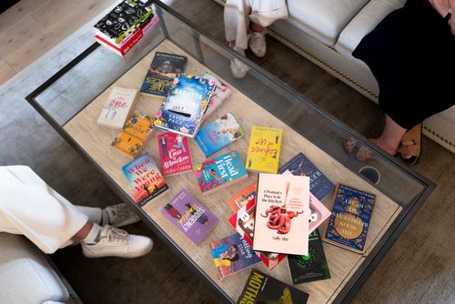 Picture of books on shelves