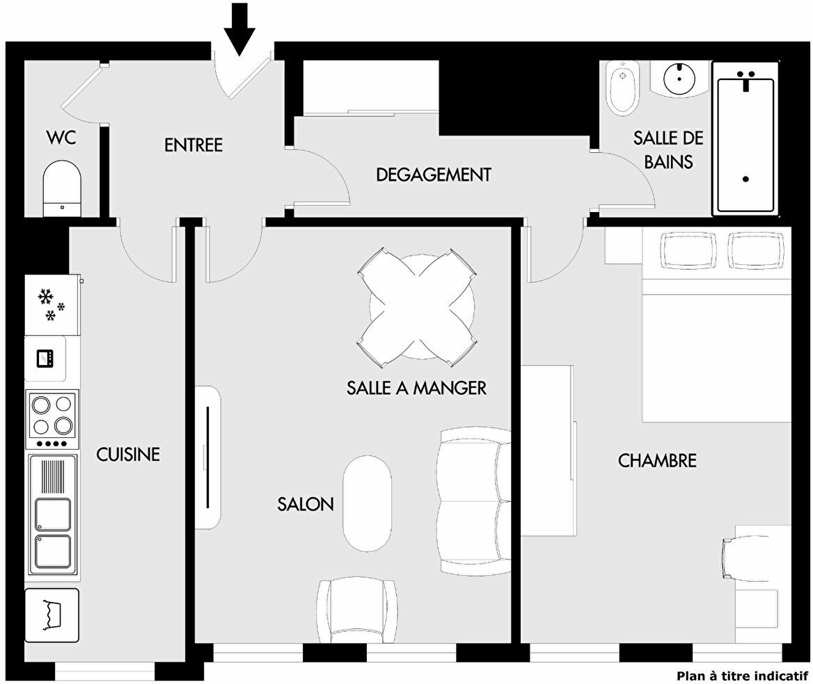 Paris 19 : Appartement 2 pièces 44.55m2