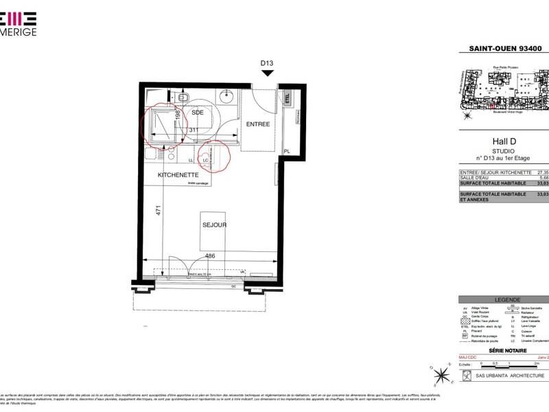 Location appartement de 33m2 à SAINT OUEN SUR SEINE