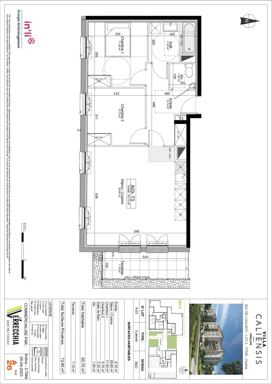 Location appartement de 65m2 à CHELLES