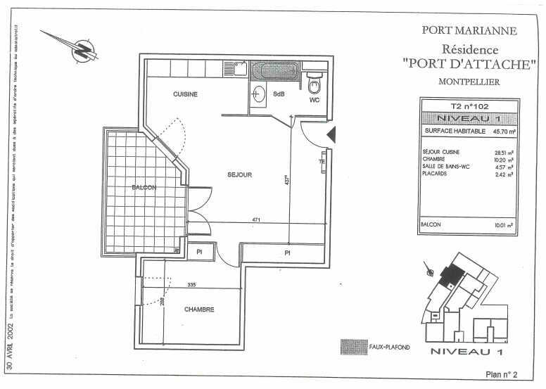MONTPELLIER - APPARTEMENT T2 - 45.70m2
