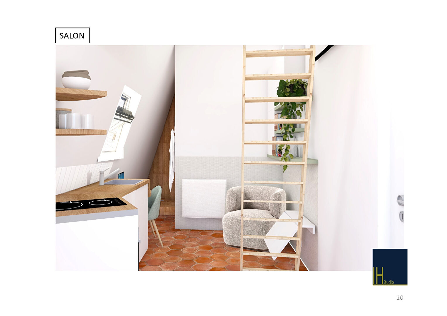Apartment 11 sqm top floor Paris 17 panoramic view €88,000