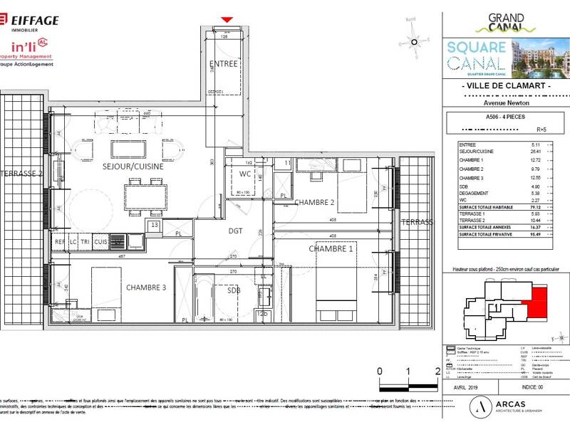 Affitto appartamento di 79 mq a CLAMART