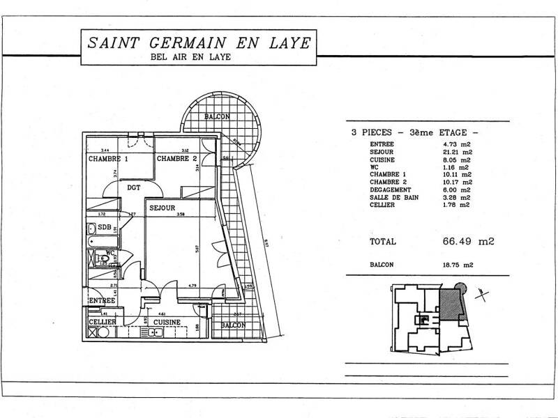 Affitto appartamento di 67 mq a SAINT GERMAIN EN LAYE