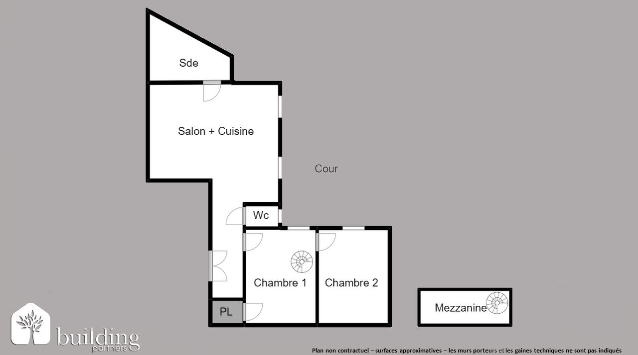 In vendita - Parigi 8° Batignolles - Appartamento di 3 locali di 53,45 mq (68,69 mq calpestabili) al 2° piano