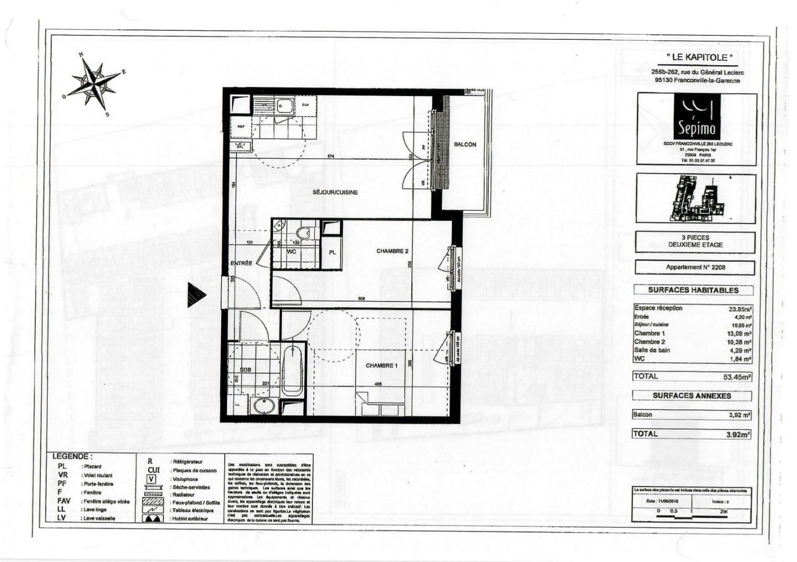 Apartment for rent of 53sqm in FRANCONVILLE