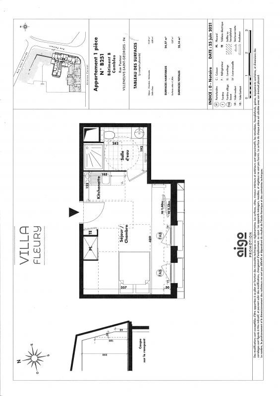 Apartment for rent of 24sqm in Villeneuve-Saint-Georges