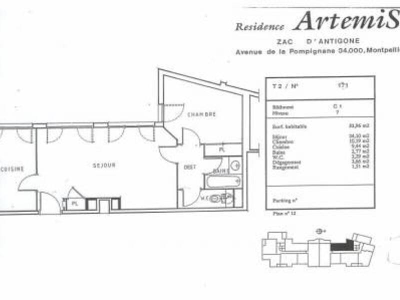 Location appartement de 53m2 à MONTPELLIER