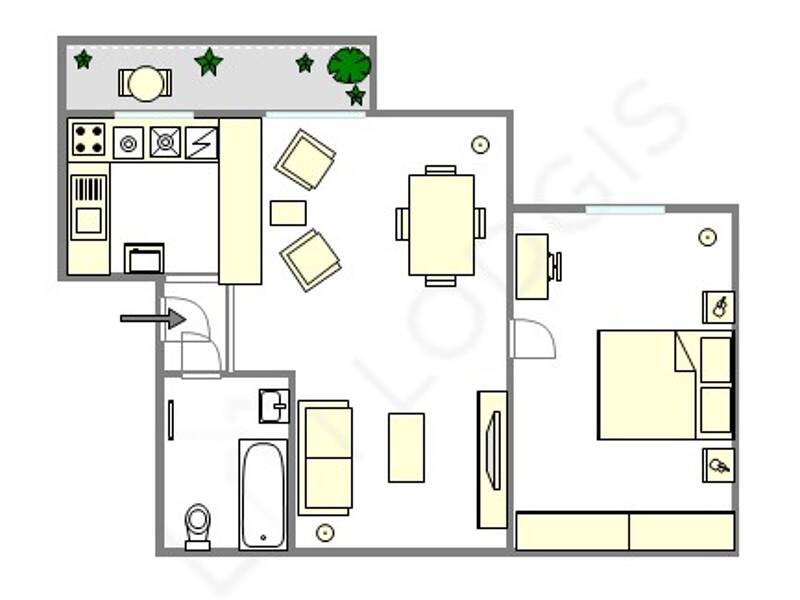 Location appartement de 43m2 à PARIS 12