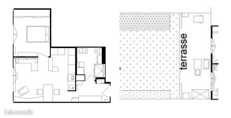 Appartement 2 pièces meublé avec terrasse et jardin
