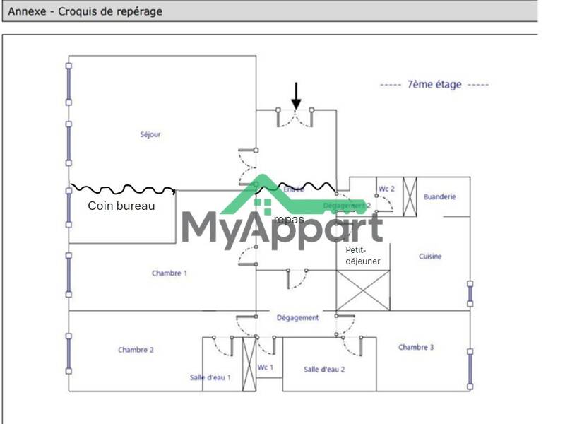 Location appartement de 129m2 à PARIS 15