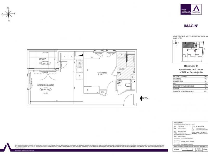 Location appartement de 41m2 à LYON 7