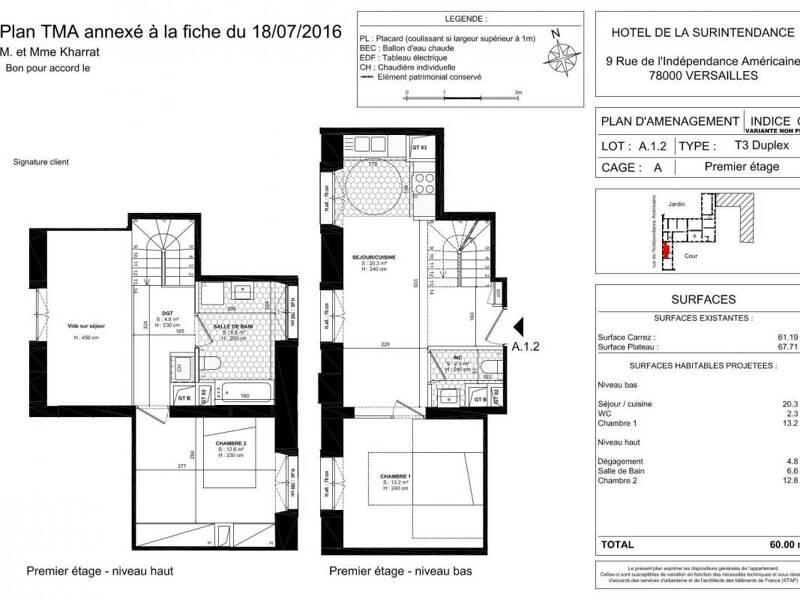 Location appartement de 61m2 à VERSAILLES