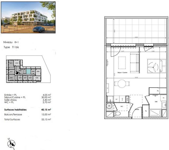 1-bedroom apartment with sunny terrace, located in a vibrant neighborhood just steps from downtown.