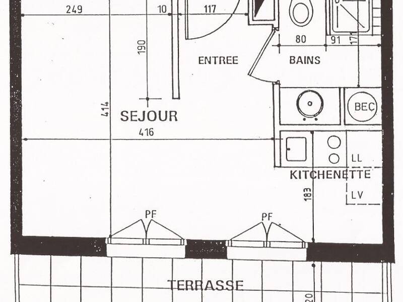 Apartment for rent of 24 sqm in Issy-les-Moulineaux