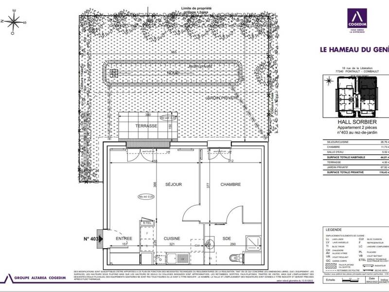 Rental apartment of 44sqm in PONTAULT COMBAULT