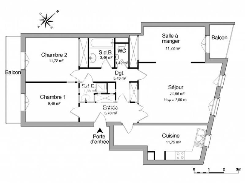 Rental apartment of 84sqm in PARIS 20