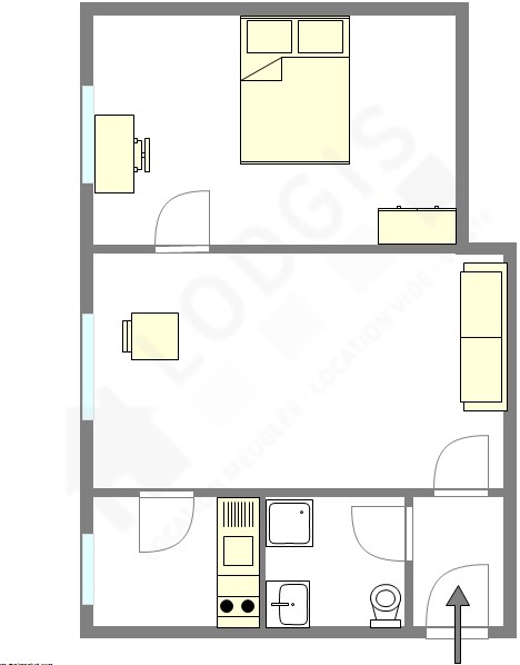 Location appartement de 39m2 à PARIS 13