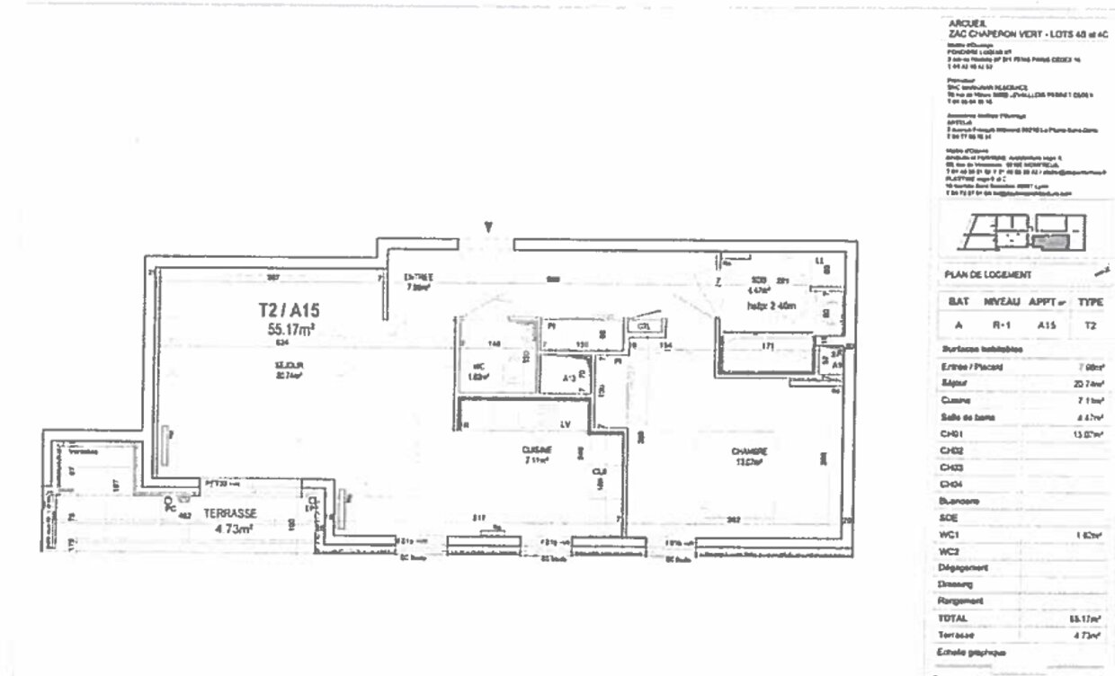 Location appartement de 55m2 à ARCUEIL