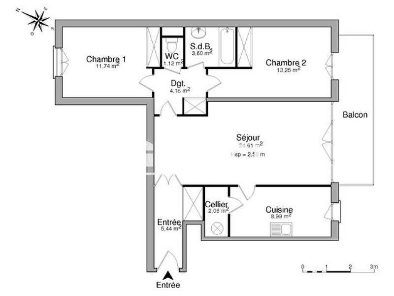 Location appartement de 75m2 à RUEIL MALMAISON