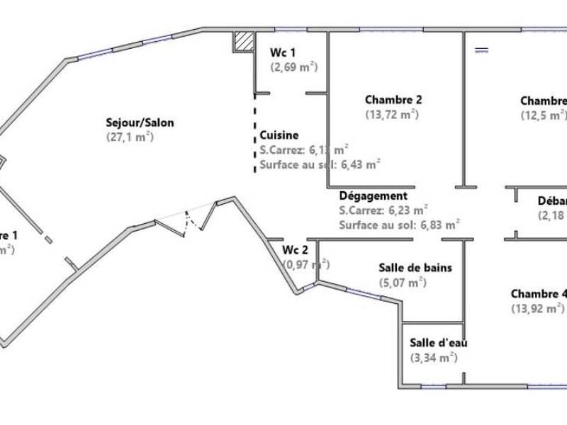 Location appartement de 106m2 à PARIS 14