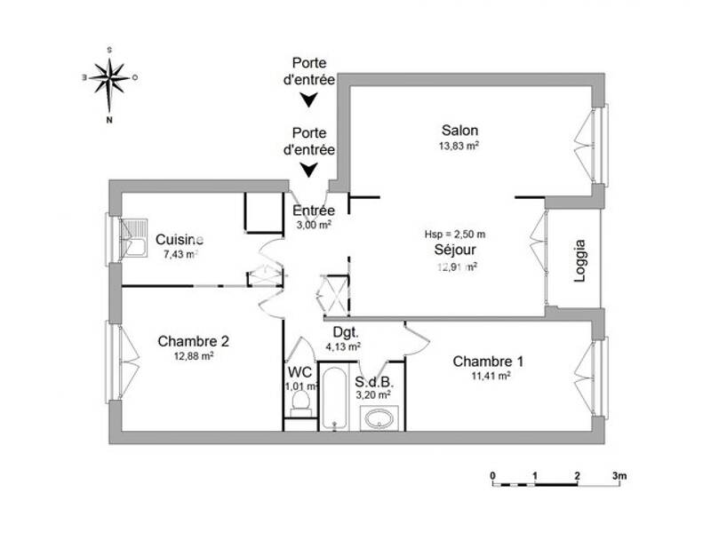 Location appartement de 70m2 à FONTENAY AUX ROSES