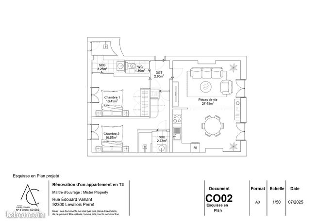 3-room apartment 59 sqm