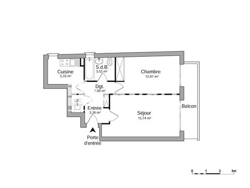 Apartment for rent of 44 sqm in Boulogne-Billancourt