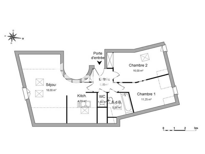 Apartment for rent of 62 sqm in Villiers-sur-Marne
