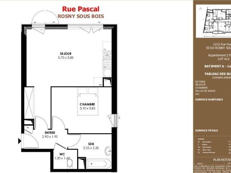 Affitto appartamento di 50mq a ROSNY SOUS BOIS