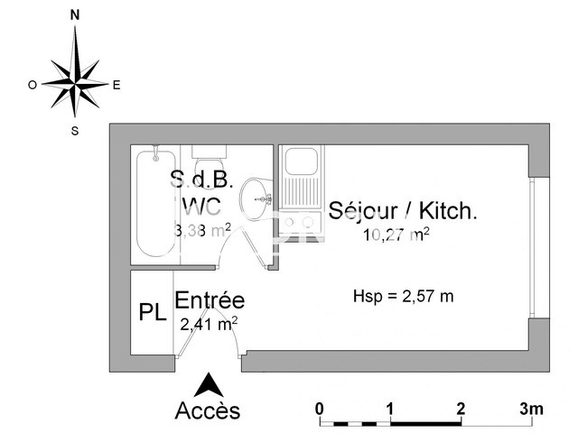 Location appartement de 16m2 à CHATENAY MALABRY