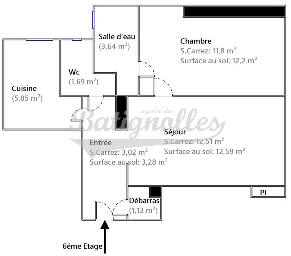Appartement 2 pièces 40m2 Paris 19