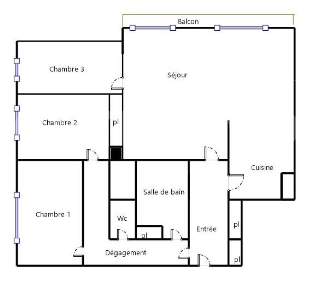 Location appartement de 85m2 à PARIS 13