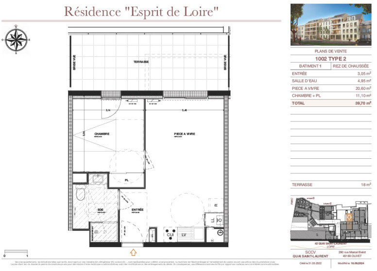 Location appartement de 39m2 à ORLEANS