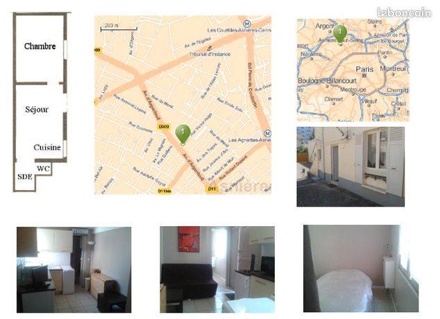 Rental apartment of 20sqm in ASNIERES SUR SEINE